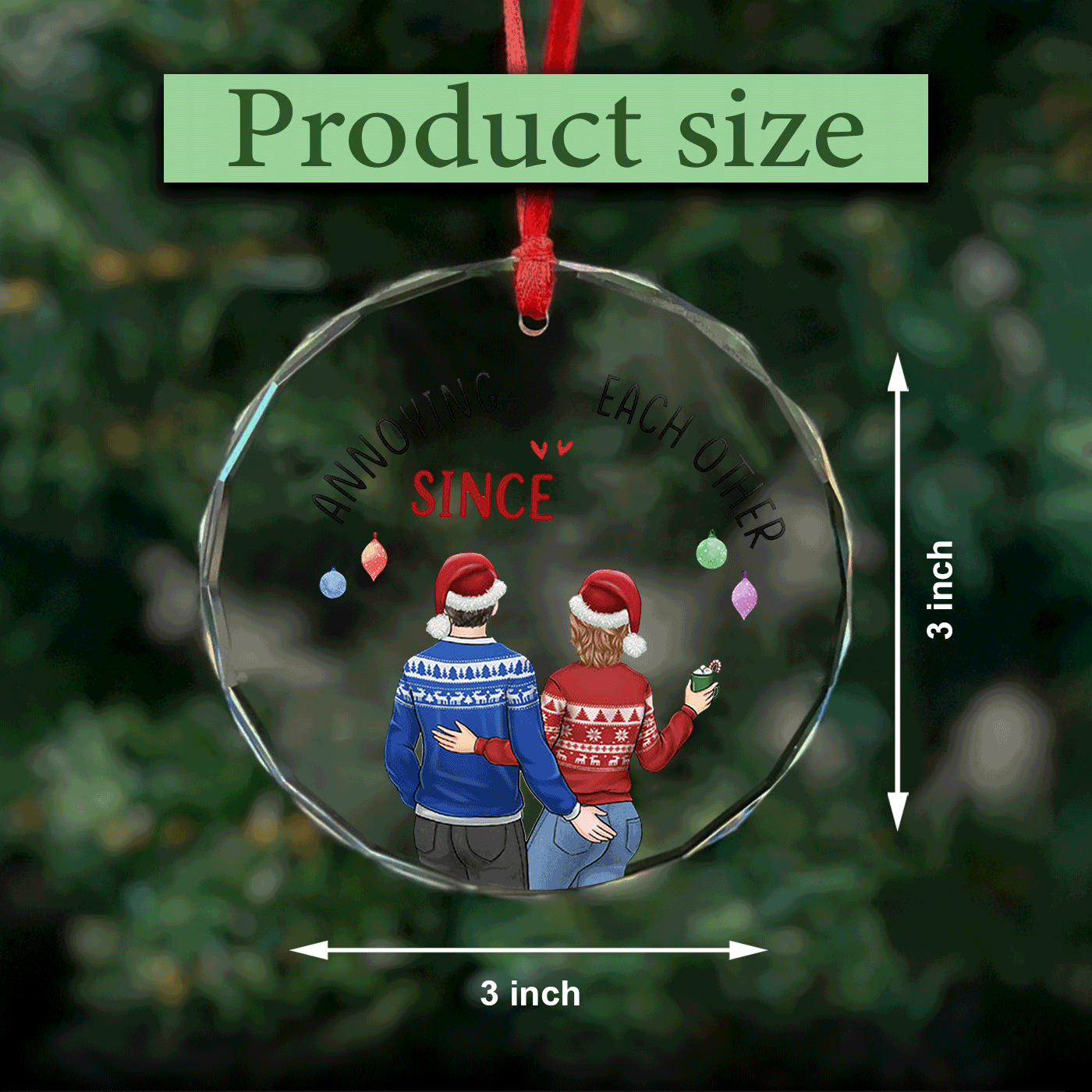 Annoying Each Other Since... Christmas | Celebrate Fun and Love | Glass Ornament